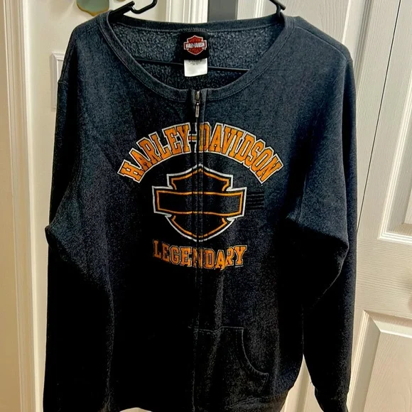 Women’s Harley Davison zip up jacket no hood Good used condition no stains/rips - Picture 1 of 9
